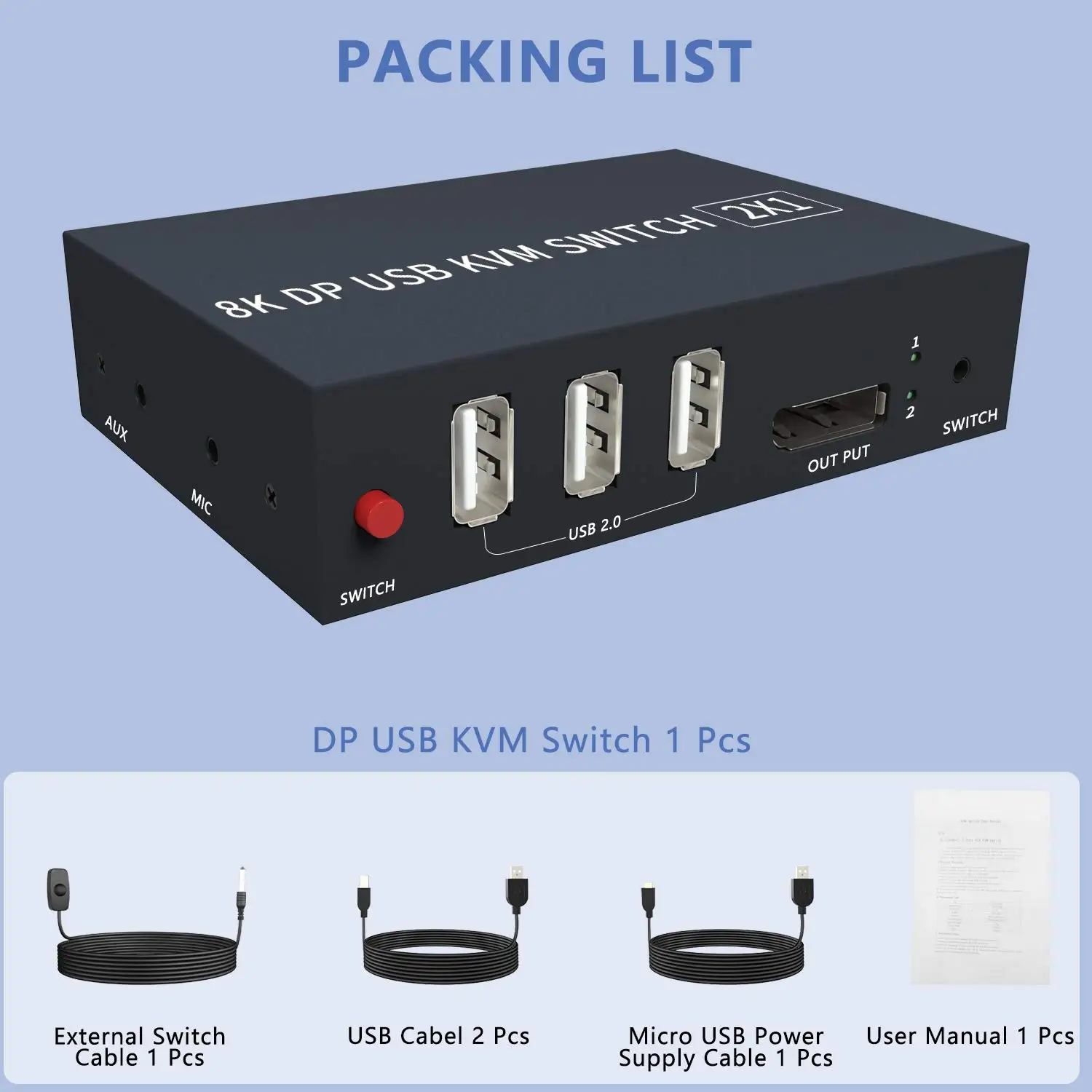 KVM Displayport 8K DP 1 4 USB переключатель с аудио и 2 0 концентратор компьютера поделиться