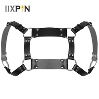 men harness straps clubwear punk gothic pu leather lingerie double cross body chest harness belt cosplay costume strap accessory