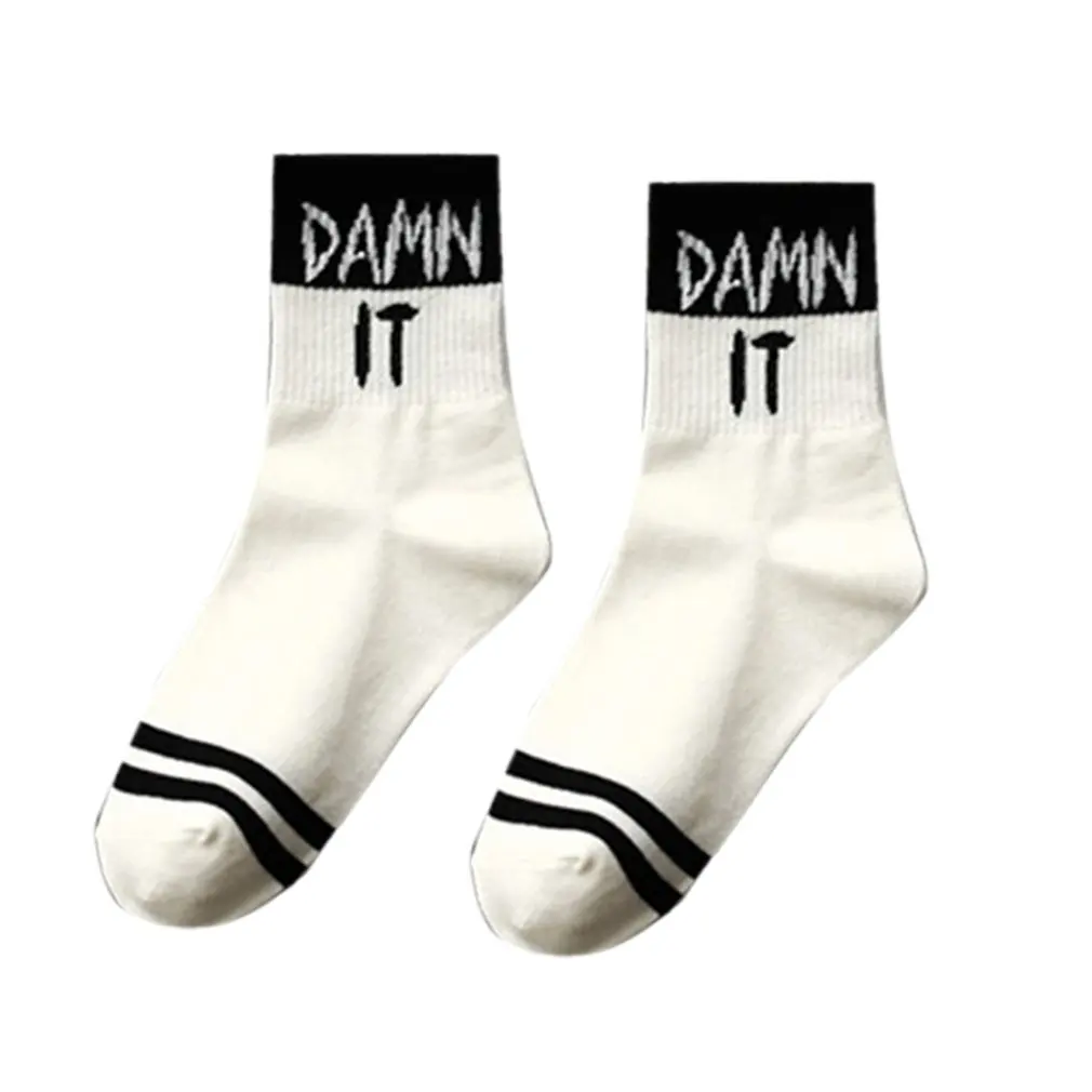 Новые осенне зимние мужские носки в стиле хип хоп Harajuku с буквенным принтом хлопковые теплые Компрессионные