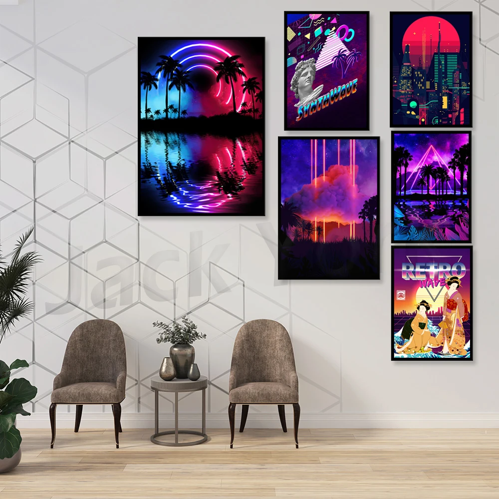 

Neon landscape: Sphere [synthwave/vaporwave/] — poster