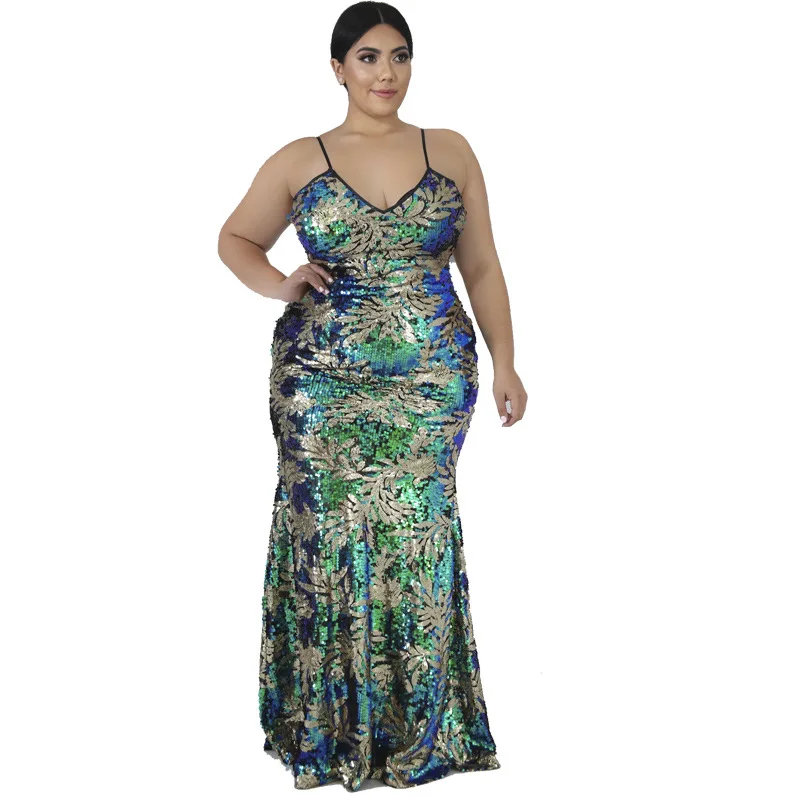 Женское платье на тонких бретельках Повседневное большого размера с треугольным