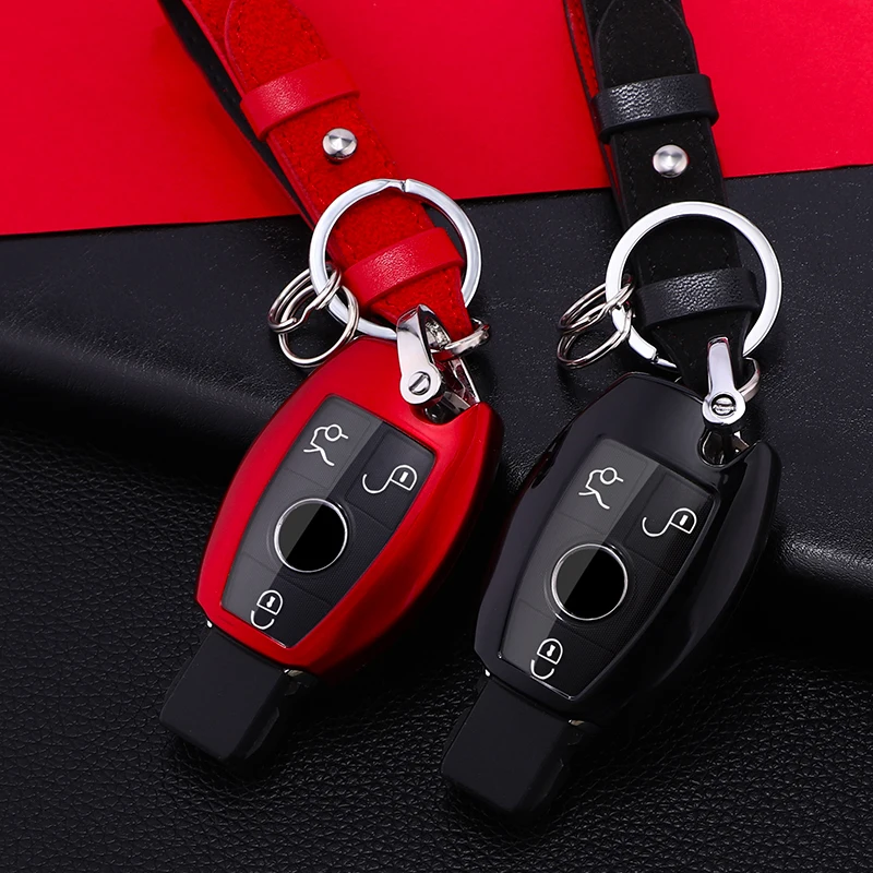 Модный PC + TPU чехол для ключей автомобиля полное покрытие Mercedes Benz W203 W210 W211 W124 W202 W204