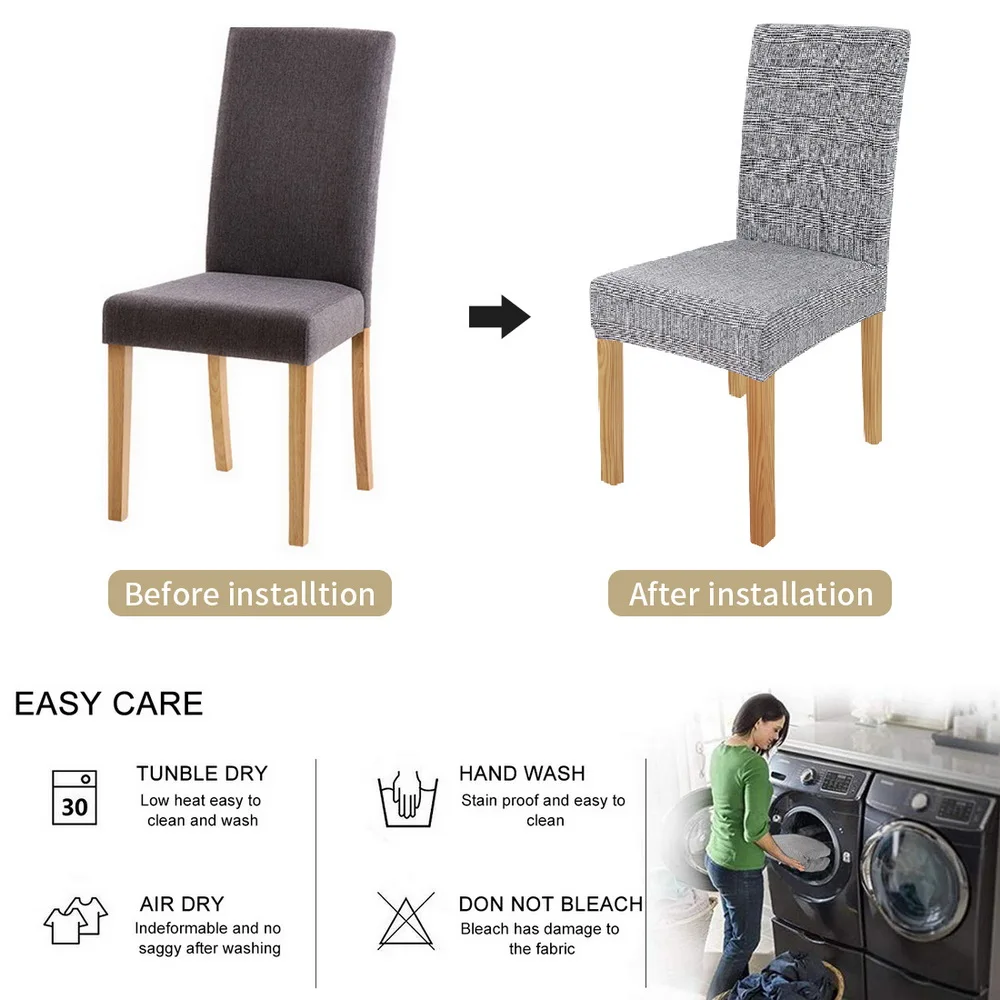 Жаккардовый простой обеденный чехол для кресла спандекс эластичный Чехлы на