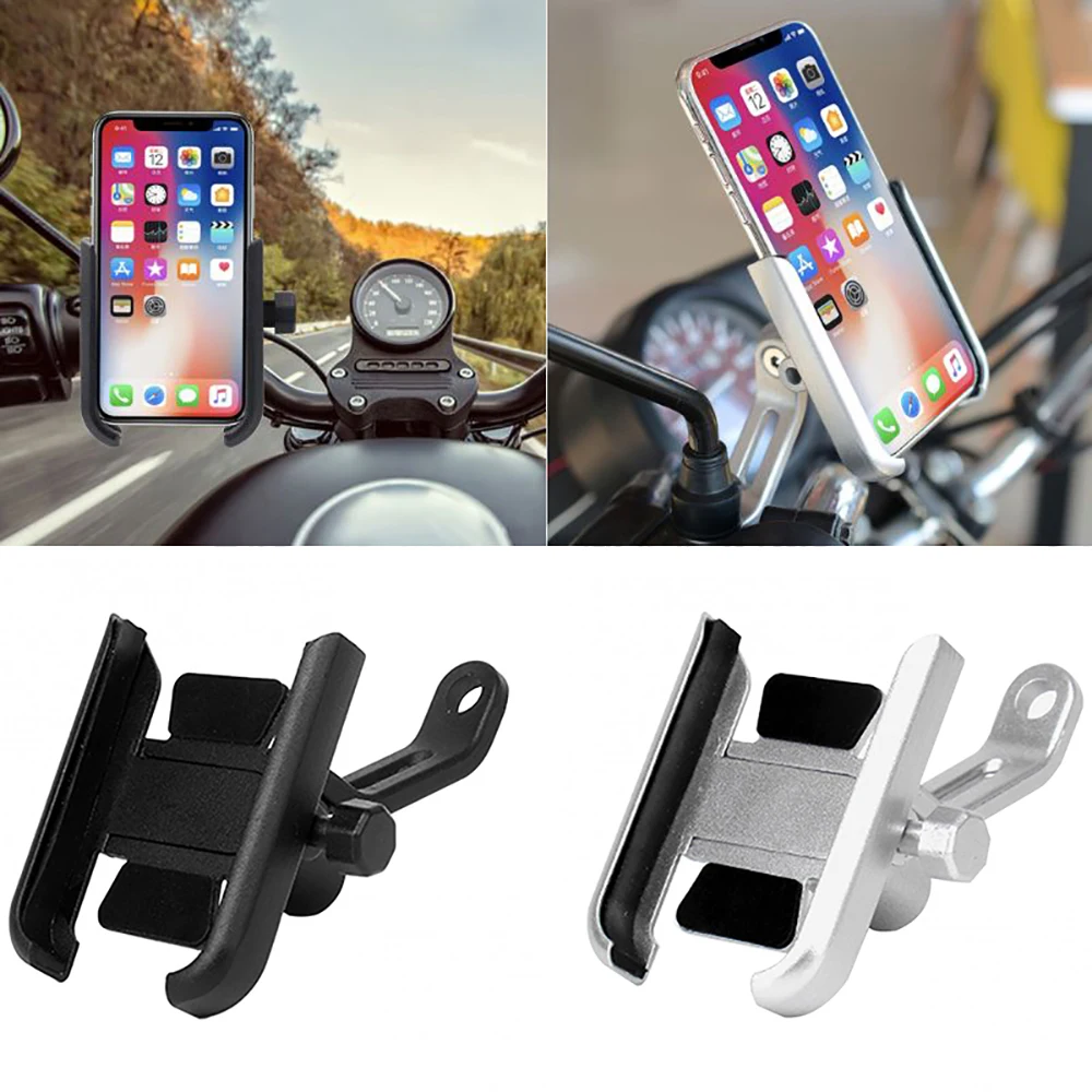 

Motorcycle Bike Phone Stand Holder 360 Rotatable Handlebar Aluminum Alloy Phone Holder Rearview Mirror Mobile Cell Phone Bracke