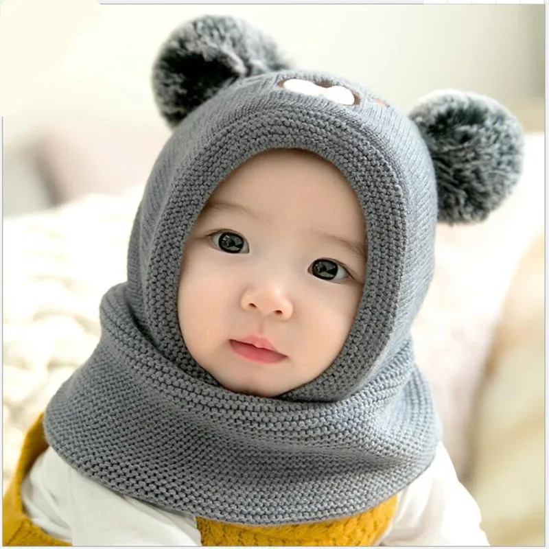 Новая детская шапка слюнявчик Осень-Зима плотная теплая плюшевая бархатная