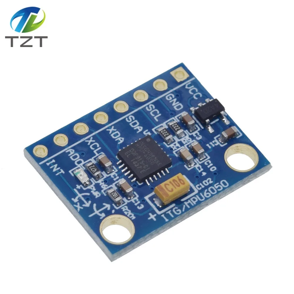 TZT IIC GY-521 MPU-6050 MPU6050 3 оси аналоговые датчики гироскопа+ 3 оси акселерометр модуль для Arduino с контактами 3-5 в DC