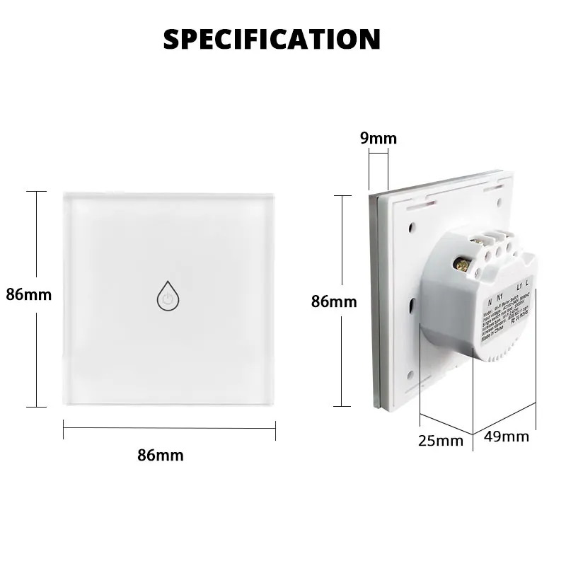 

WiFi Smart Boiler Switch Water Heater Smart Life Tuya APP Remote Control Amazon Alexa Echo Google Home Voice Control Glass Panel