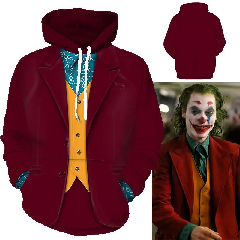 4 Pennywise Hoodie Sweatshirt Movie Joker Cosplay Costume Batman Clown Hoodie Jacket Coats Men Women Top - Цвет: 4