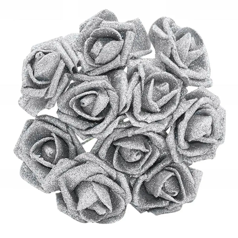 ПЭ 10 шт 6 см блестящая Пена Розы Искусственные цветы розы Красивые свадебные