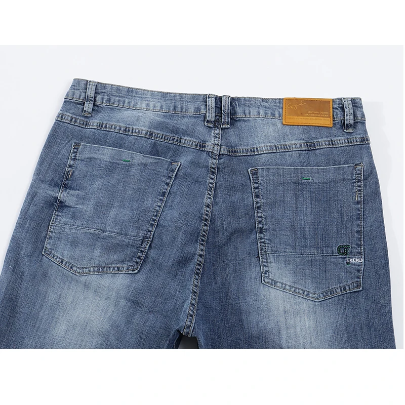 Мужские рваные джинсы KSTUN синие ультратонкие стрейч с потертостями облегающие в