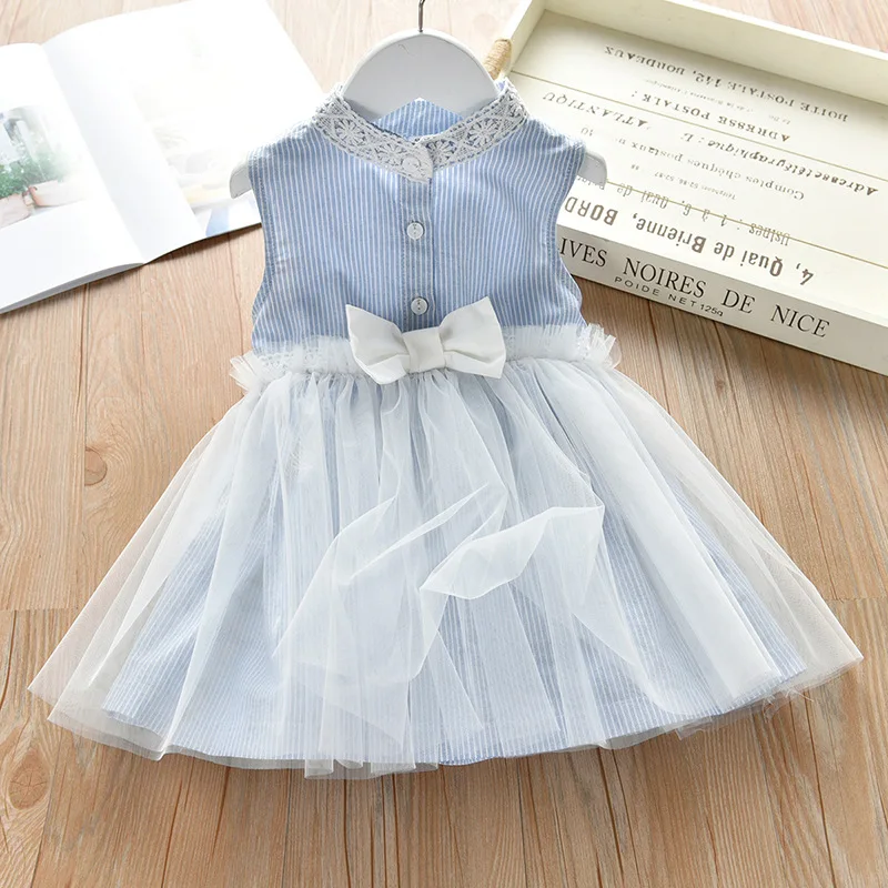 

Girl's Dress Summer Little Dirl's Mesh Princess Dress 2021 Korean Children's Dress Foreign Style Vest Skirt Girl's Skirt