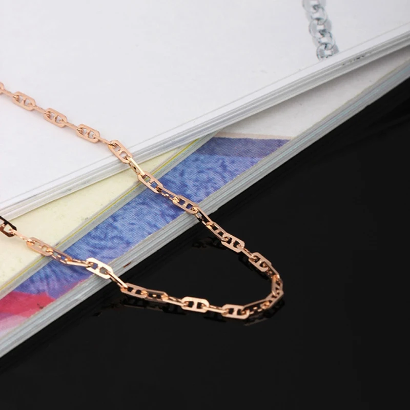 

Au750 18K Gold Chain Jewelry Real 18K Yellow Gold Necklace For Women Female Anchor Chain 0.9/1.3/1.6mm Gold Chain 40-50cm Gift