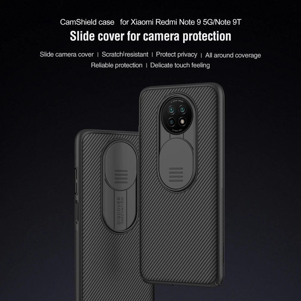 Camera Protection Case for Xiaomi Redmi Note 9T 5G NILLKIN CamShield Slide Cover Protect Camera Lens Cases For Redmi Note 9T