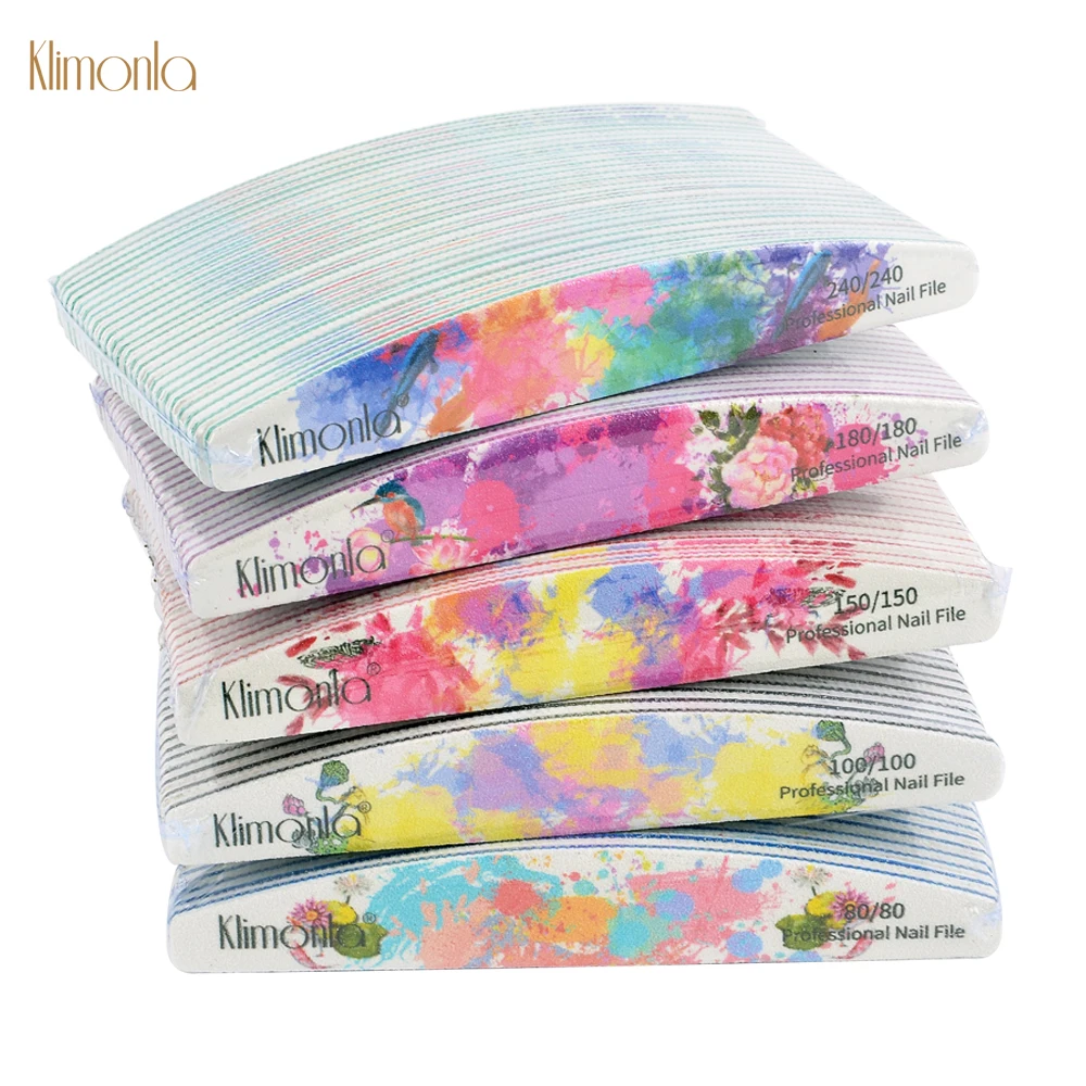 

25pcs/Lot Nail File Buffer Grit 80/100/150/180/240 Manicure UV Gel Washable Printing Lucky Flower Nail Polish Sanding File Tool