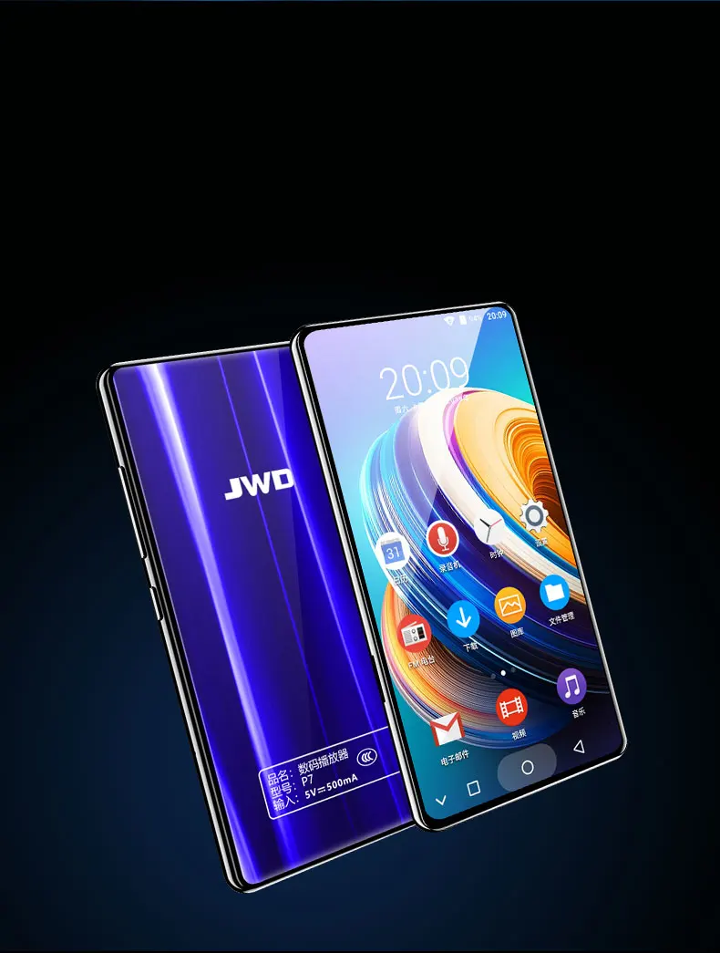 JWD orginial wifi Bluetooth MP4 плеер MP3 MP5 воспроизведение музыки ips полный сенсорный экран 5,0 дюймов