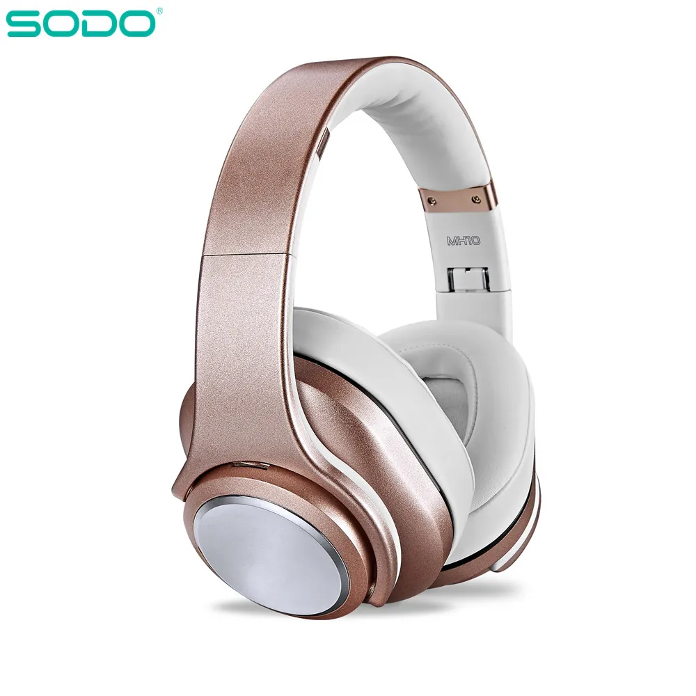 Фото Беспроводные наушники SODO MH-10 2 в 1, Hi-Fi стерео Bluetooth-совместимые наушники-вкладыши 5,0 с микрофоном, поддержка TF/FM №1