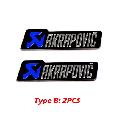 Type B 2PCS Универсальный алюминиевый Akrapovic стикер s глушитель наклейка глушитель наклейки для мотоцикла и автомобиля Наклейка - Название цвета: Type B 2PCS