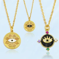 korean trendy goth evil eye pendant necklaces for women gold color metal cute vintage eyes necklace teen girl gothic accessories