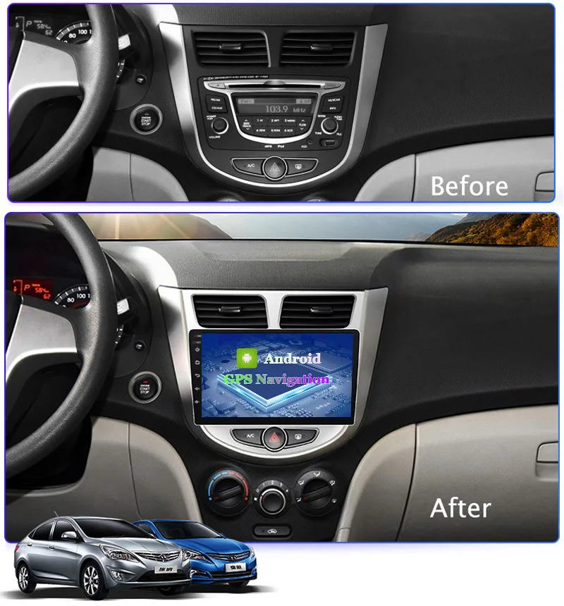 9 дюймов IPS Android 10 автомобильный DVD-плеер для современного Solaris accent Verna 2011-2016 радио