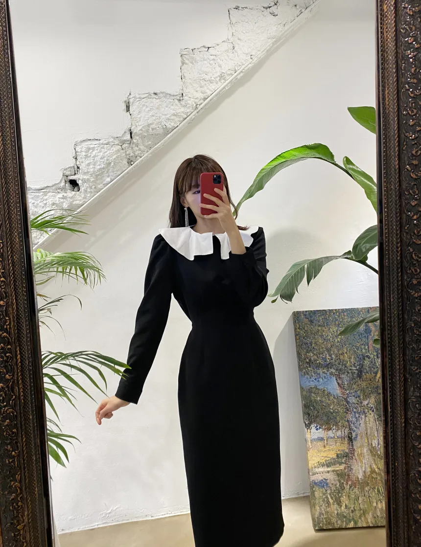 Женское платье-трапеция Leiouna во французском стиле с воротником Питер Пэн на