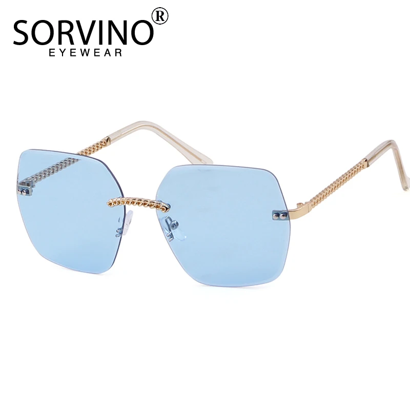 Женские очки от солнца SORVINO оранжевые квадратные в стиле ретро роскошные