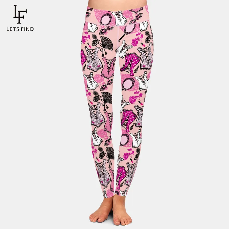 LETSFIND модных девушек и сердец рисунком в виде птичек Женские леггинсы новые с
