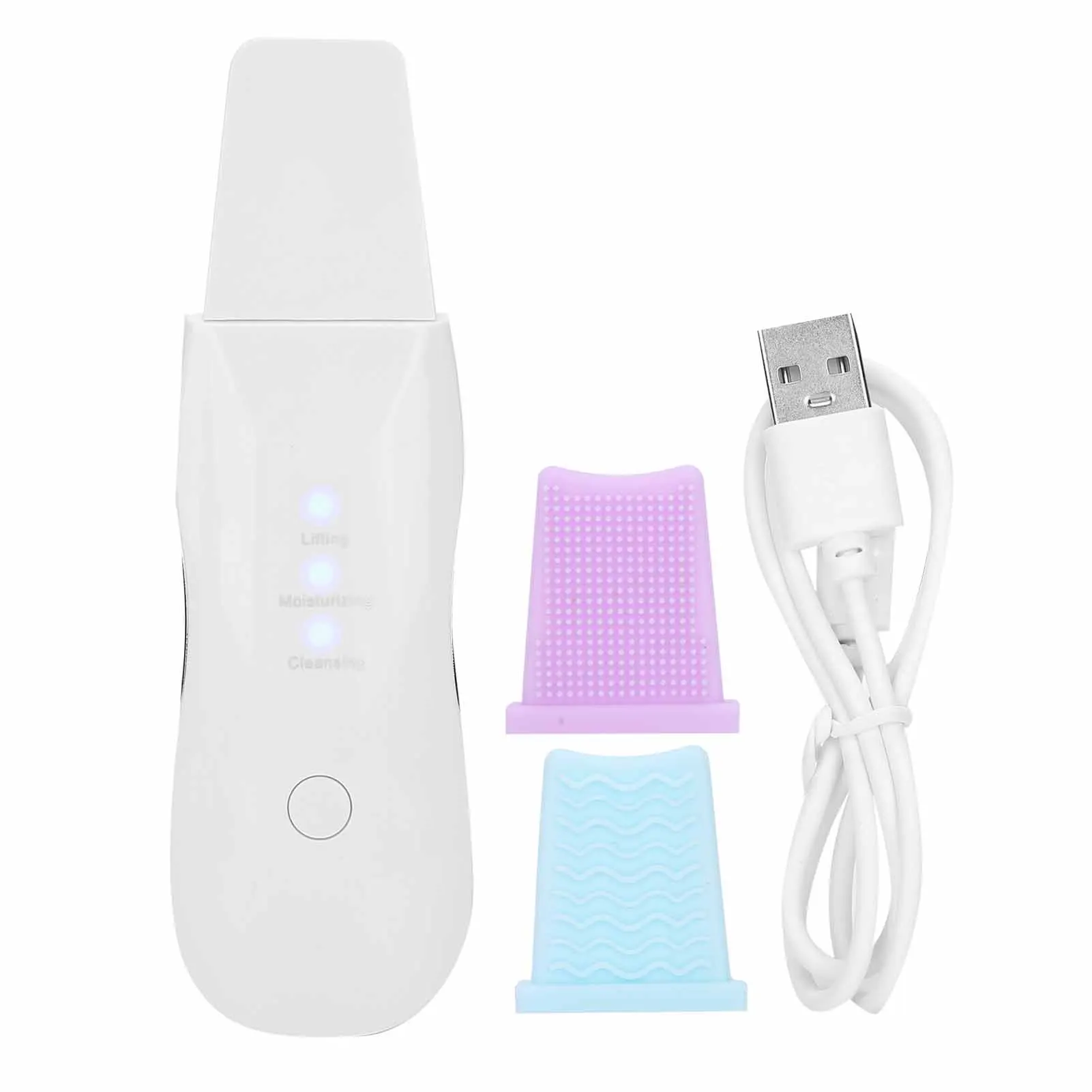 

Ultrasonic Skin Scrubber Deep Cleaning Blackhead Exfoliating Removal Skin Rejuvenation Face Cleaning Device With Silicone Cover