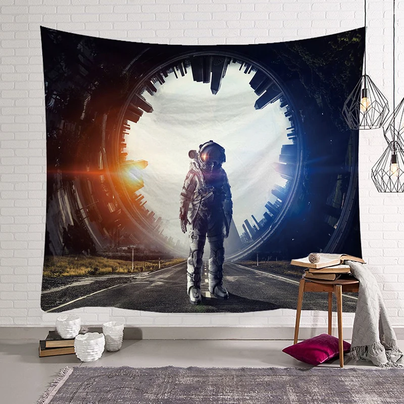 

blanket bedspread dorm decor throw cover astronaut universe wall hanging carpet wall cloth