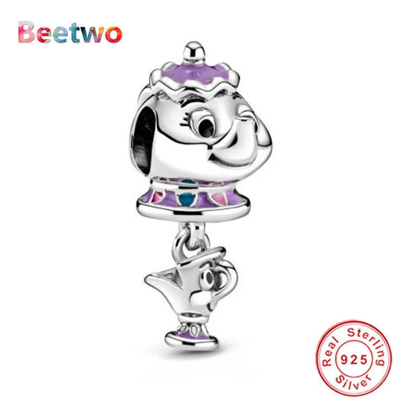 

Potts & Chip Dangle Charm Fit Original Pandora Charms 925 Sterling Silver Bracelet Pendant Silver Women Fashion Jewelry Berloque