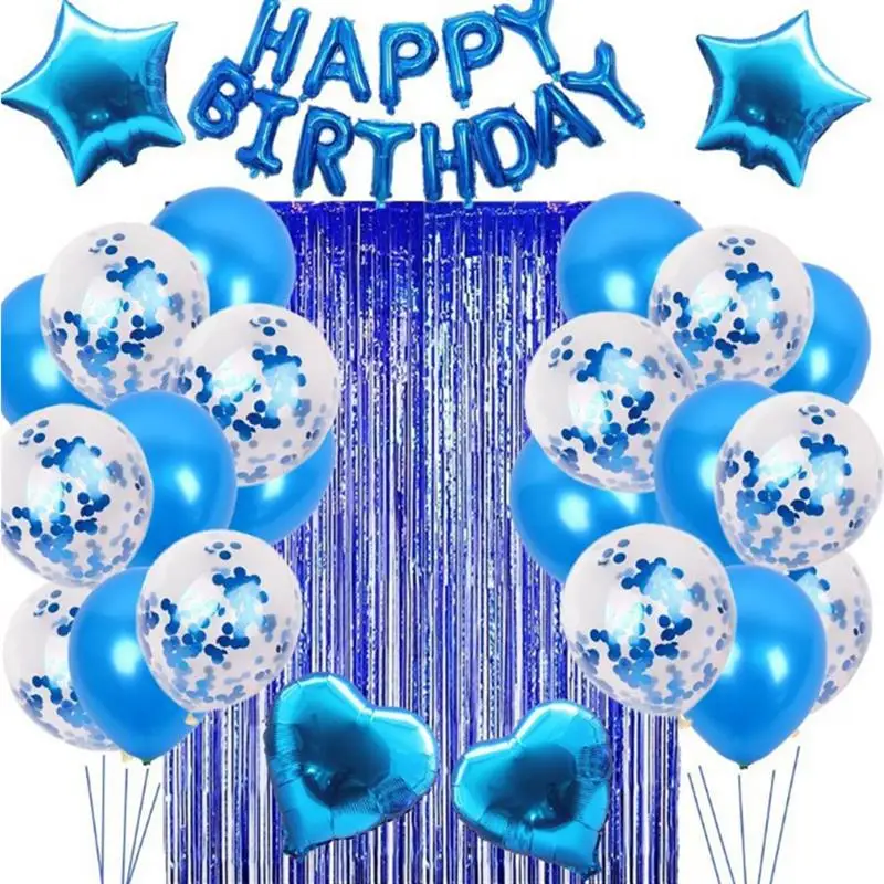 

28pcs Happy Birthday Decoration Balloons Rose Gold Kids Adult Metallic Balloon Helium Ball Wedding Party Decor