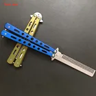 Складной нож-бабочка, расческа из нержавеющей стали, тренировочная расческа, искусственная, парикмахерская расческа, Прочные ручные инструменты