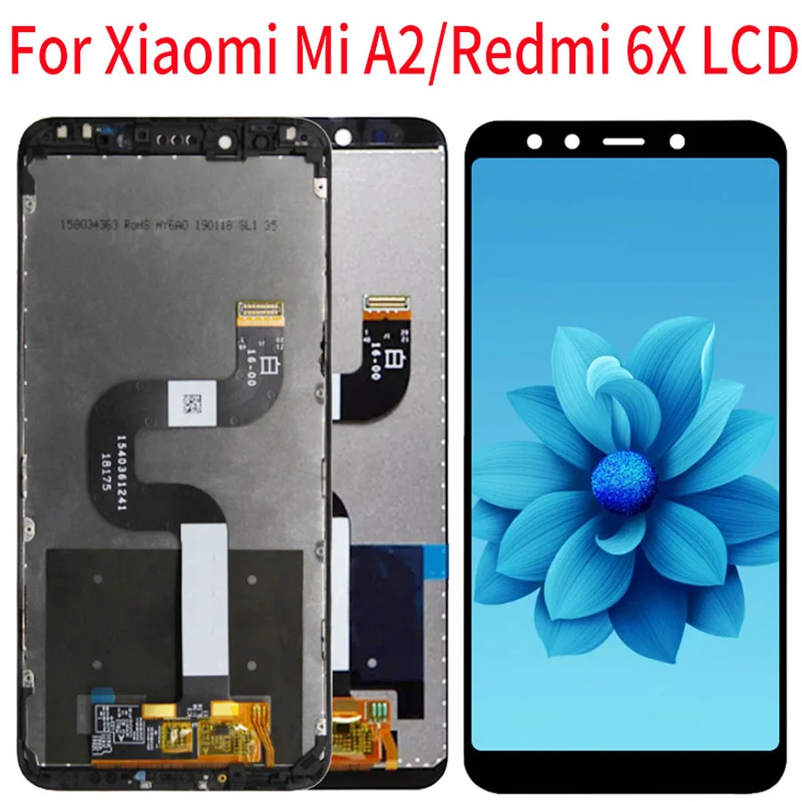 

ЖК-дисплей 5,99 дюйма для Xiaomi Mi A2/Redmi 6X, сенсорный экран с дигитайзером для Xiaomi Redmi 6X/A2, экран дисплея, запасные части