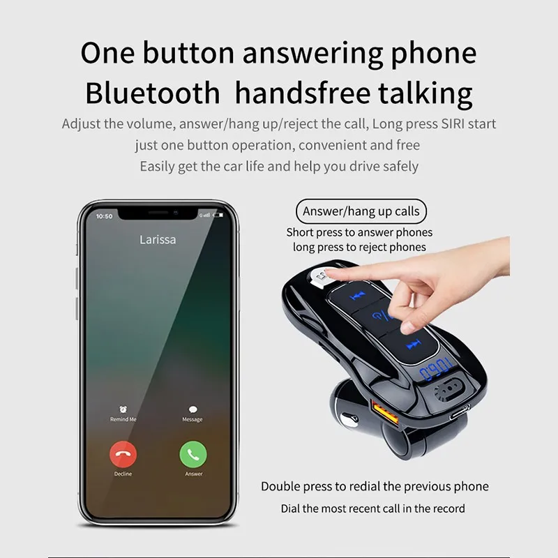 Новый складной автомобильный FM Bluetooth передатчик 5 0 MP3 музыкальный плеер PD3.0