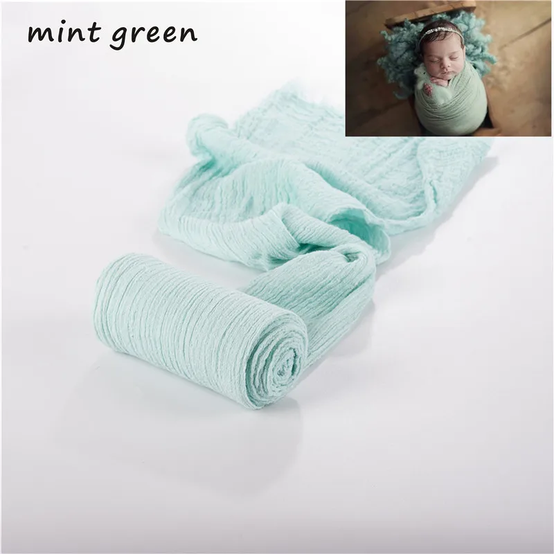 mint green Реквизит для фотосессии новорожденных; Детский реквизит для фотосессии; одеяло; мягкое растягивающееся Хлопковое одеяло; аксессуары для фотосессии младенцев - Цвет: mint green