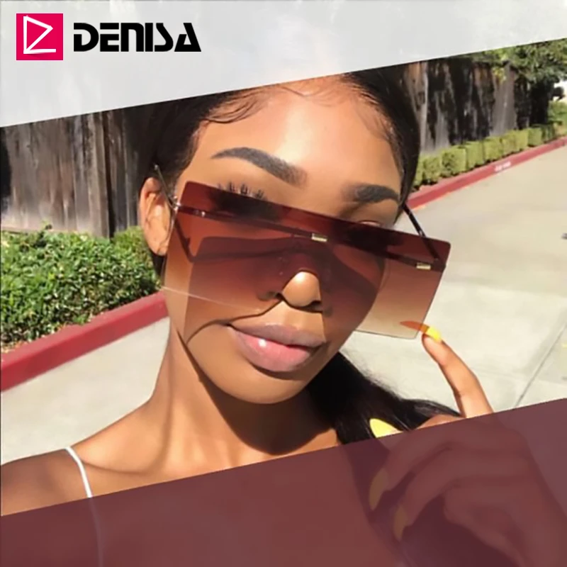 Мужские и женские солнцезащитные очки DENISA Shield винтажные Квадратные