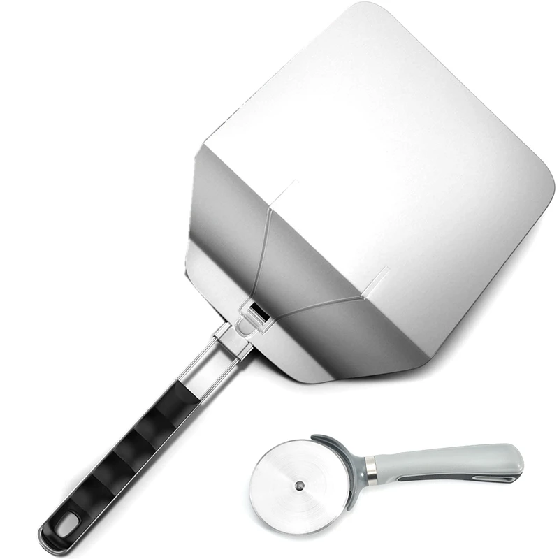 Нержавеющая сталь пиццы со складной ручкой для выпечки нарезки хлеба пицца