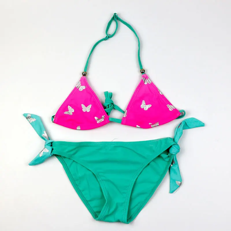 Купальники для девочек 2 шт. бикини бабочки летние танкини маленьких купальники