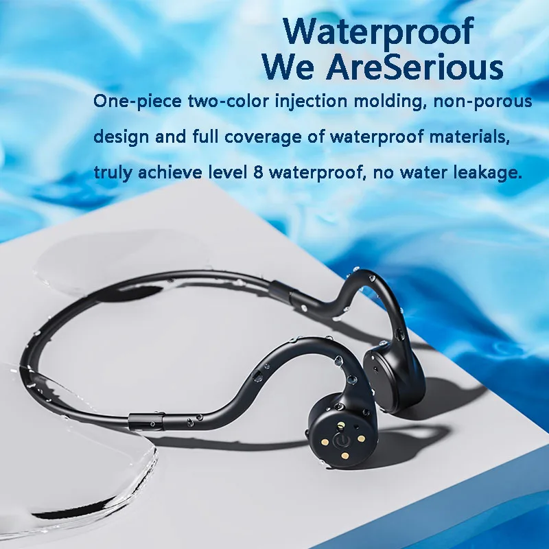 

Bone Conduction Bluetooth Earphone 5.0 IPX8 Swimming Headphones HiFi Wireless Sports Headset 8G RAM Magnetic Charging Waterproof