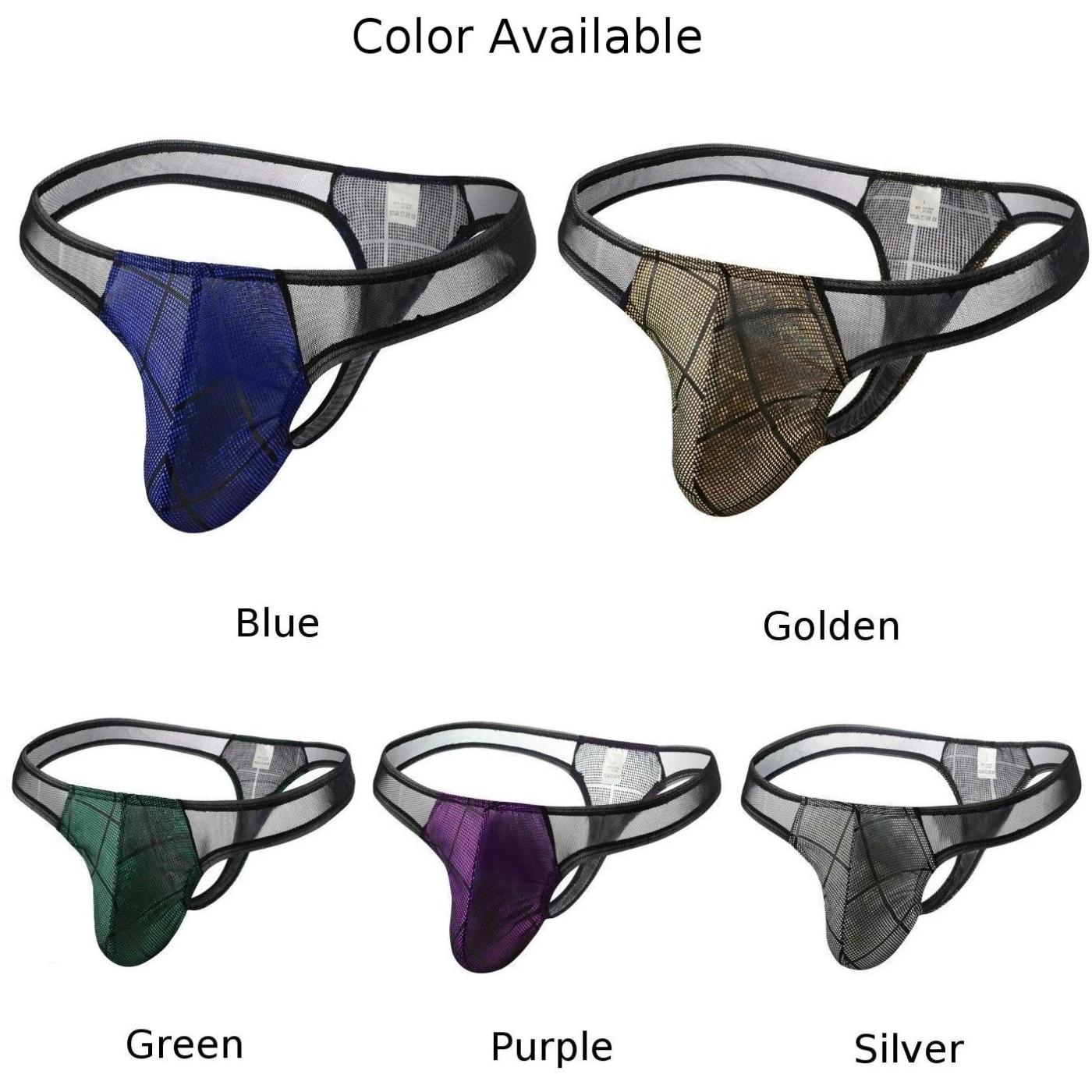 

Stitching Mesh Leather Triangle Low Waist Sexy Breathable Sexy T-Pants Panties Sexy G-strings For Men Male Thong Elastic Underp