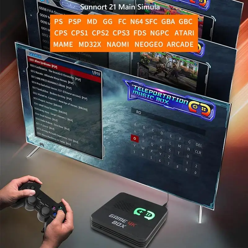 Игровая приставка для видеоигр HD 4K ТВ-выход PSP / PS1 DC/N64 2 4 ГГц с контроллером и