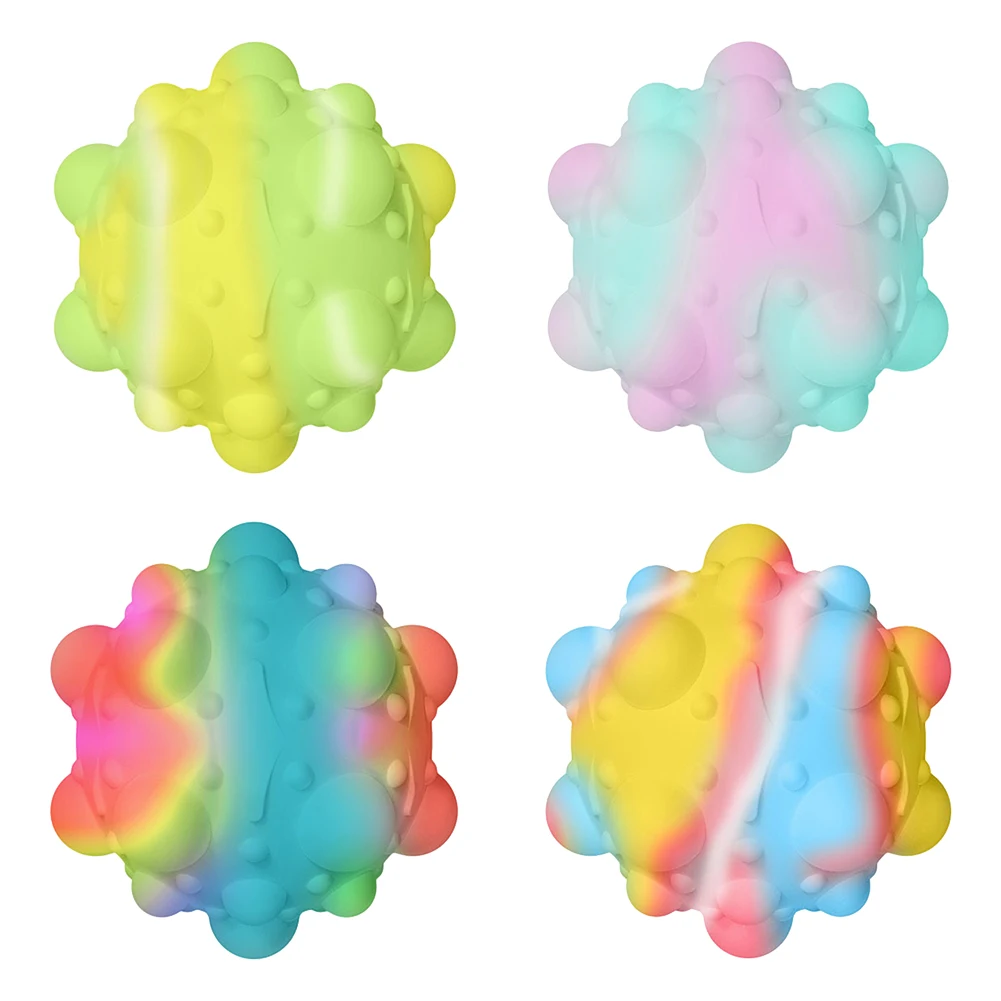 

Игрушка на кончик пальца, 3D силиконовый упругий мяч Против тревоги, пузырьковая игрушка, цветная декомпрессионная сенсорная игрушка, рожде...