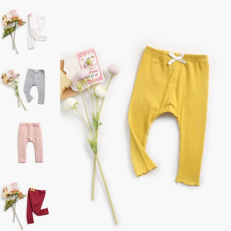 

634F Girls Candy Color Skinny Pants Children Clothing Baby Casual Long Pants 0-48 Months Toddler Girls Trousers