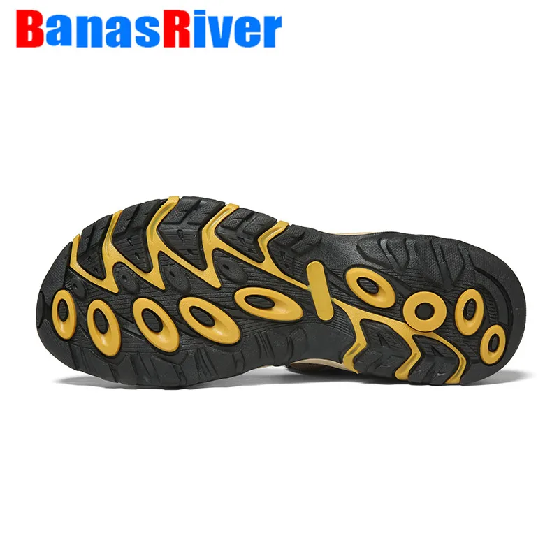 Мужские кожаные сандалии на плоской подошве Классическая Повседневная