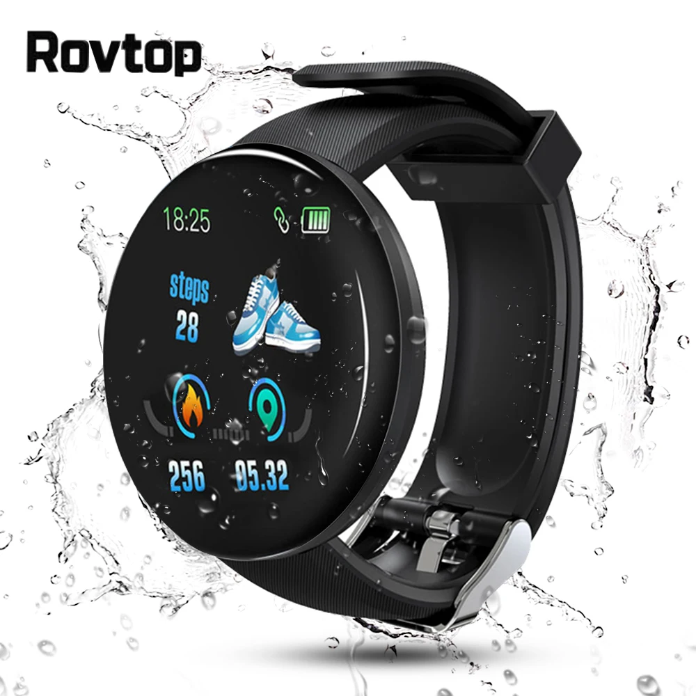 Умные часы D18 фитнес трекер артериального давления круглые умные