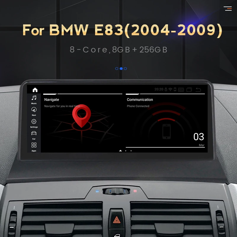 NaviFly Android 11 API30 Car Multimedia Player Navigation GPS For BMW X3 E83 Qualcomm Snapdragon 662 8GB 256GB 10.25 Screen DSP |