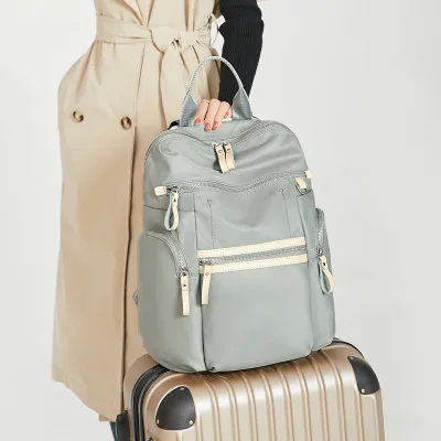 

Рюкзак женский из ткани Оксфорд, маленький вместительный серый ранец для женщин, для путешествий, офиса, поездок