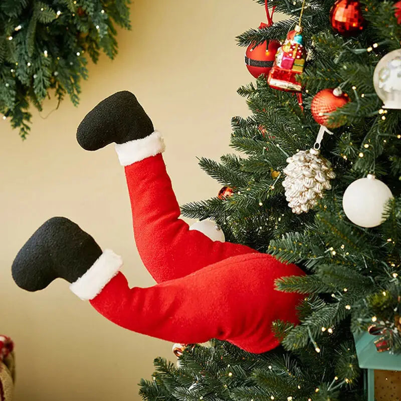 

Санта-Клаус, эльф, мягкие плюшевые ноги, Рождественский вор, милые красные набивные ноги, рождественская подвеска, Рождественская елка