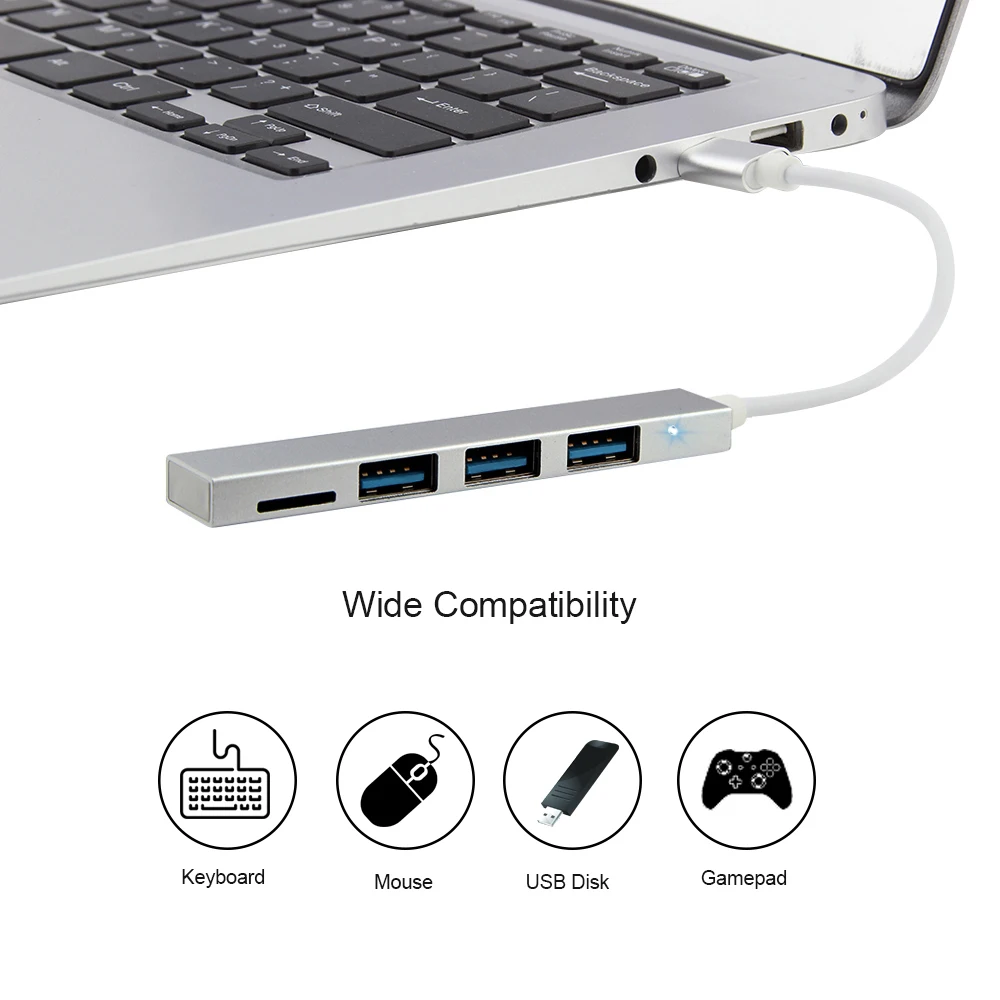Мульти USB C концентратор 3 порта с TF кард-ридер порт USB 3,0 Тип C 3,1 концентратор переходник разветвитель для Macbook Pro компьютерные аксессуары