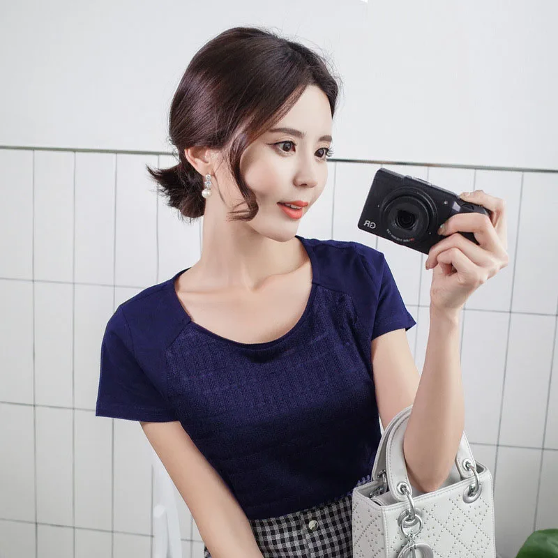 

NEW Classic Summer Cotton breathable women's short sleeve casual T-shirt