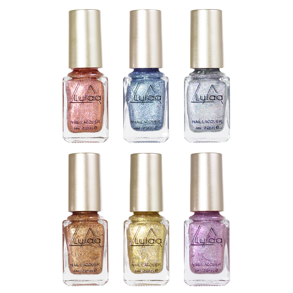 V Love УФ гель для ногтей супер блеск волшебный голографический Блеск Серебряный